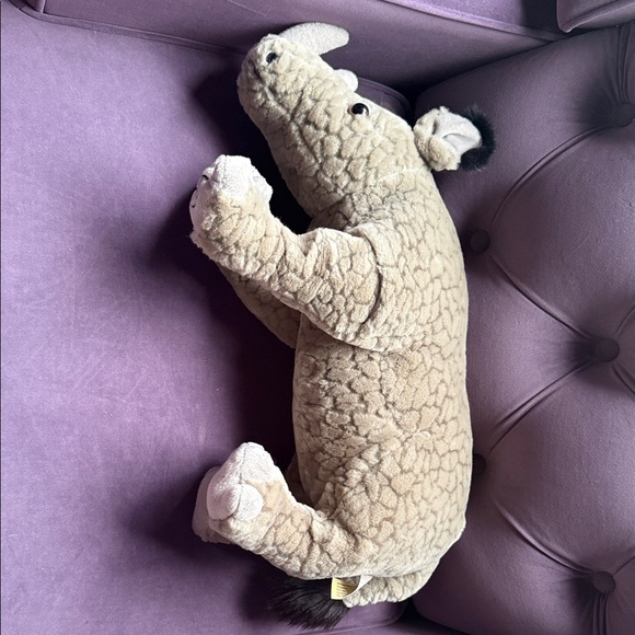 Plush Realistic 19” Rhino Stuffed Animal Toy - Gray & Black - Picture 4 of 4